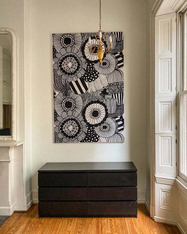 Image of Marimekko Fabric Stretched for Display