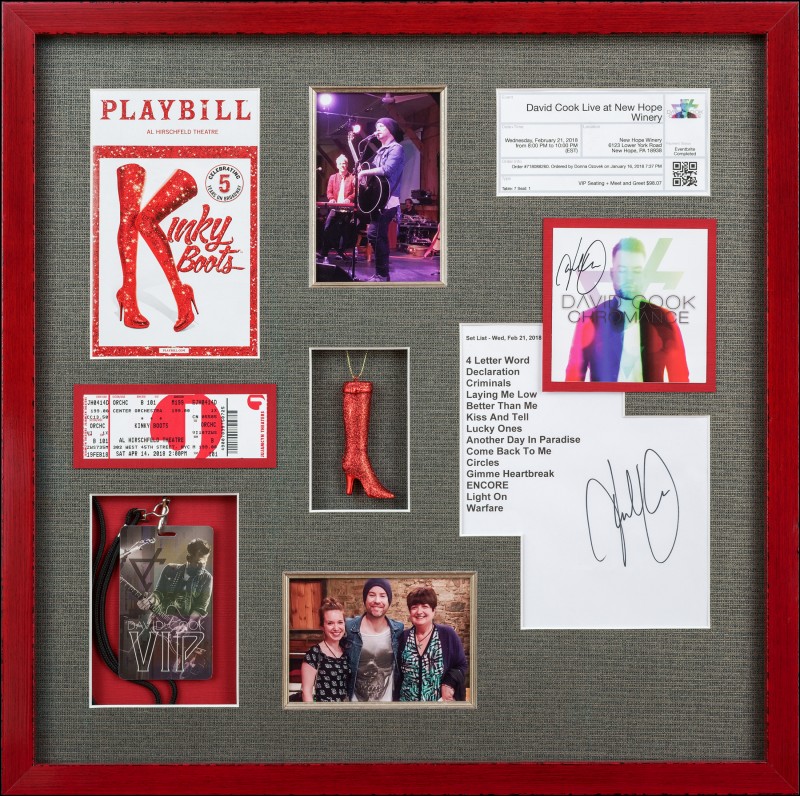 Image of Musical Theater Memorabilia in a Red Frame